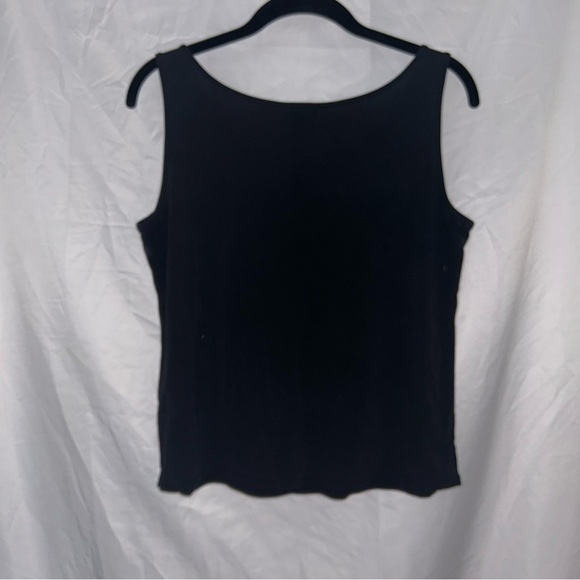 Eileen Fisher Tank Top 100% Silk Solid Sleeveless Shirt Black - Picture 5 of 5